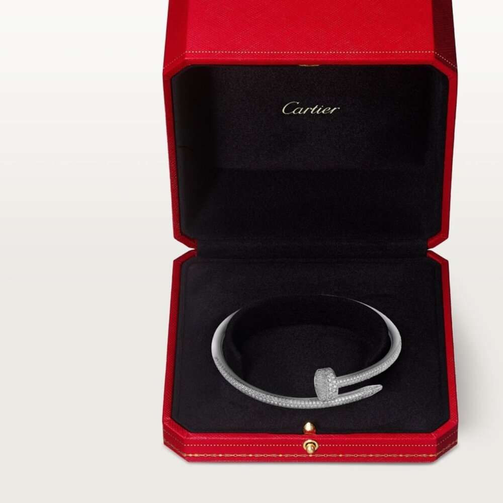 Cartier Juste un Clou bracelet 18k White gold classic model pave diamonds